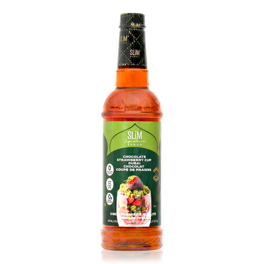 Slim Syrups - Sugar Free Dubai Chocolate Strawberry Cup Syrup - 750ml ** New Arrival **