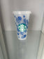 Starbucks Cup - Royal Blue Ocean Theme