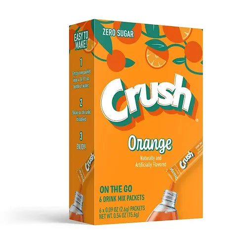 Crush Sugar Free Water Enhancer Powder (6 Servings) - Orange