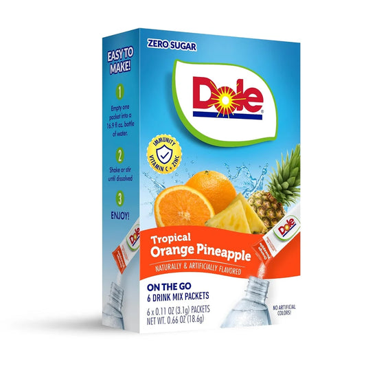 Dole Drink Mix - 100% Vitamin C With Real Fruit Extracts - Singles to go - Orange Pineapple