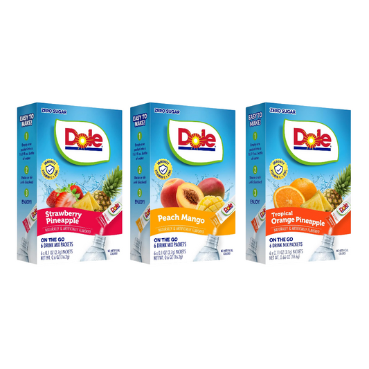 Dole Drink Mix - 100% Vitamin C With Real Fruit Extracts - Singles to go - 3 Flavour's to choose !!!