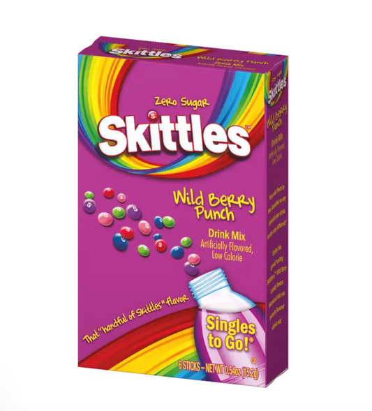 Skittles Singles To Go Powdered Zero Sugar Drinks Mix - 6 Box
